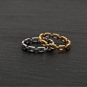 CHAIN STYLE RING IN SILVER OR GOLD